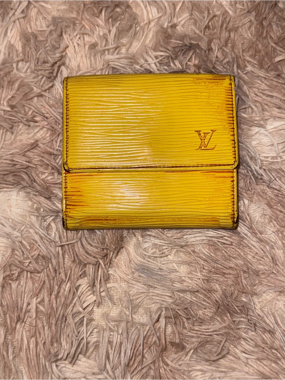 PROJECT  Louis Vuitton Yellow Epi Leather Elise Trifold Wallet